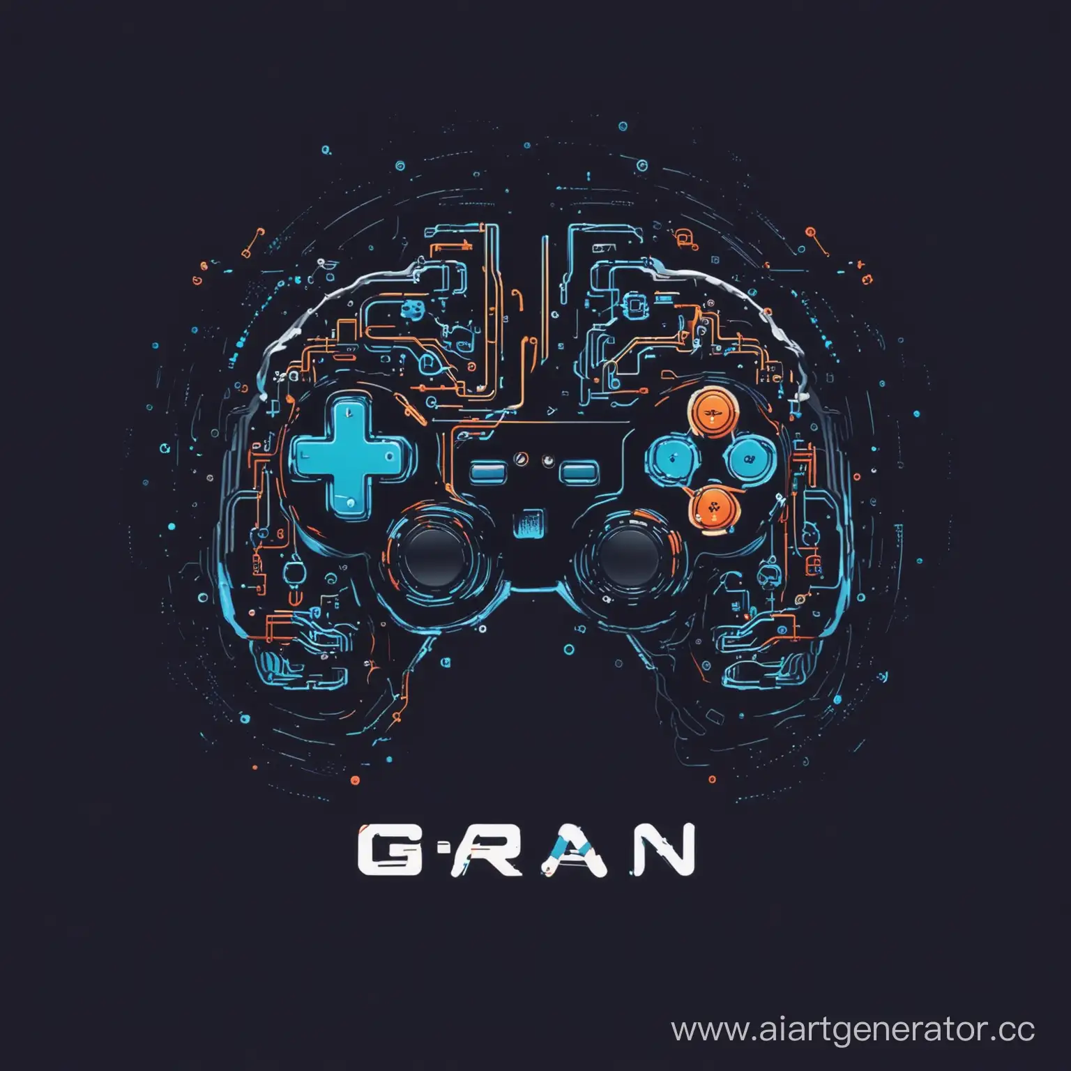 Логотип геймпада совмещен с мозгом