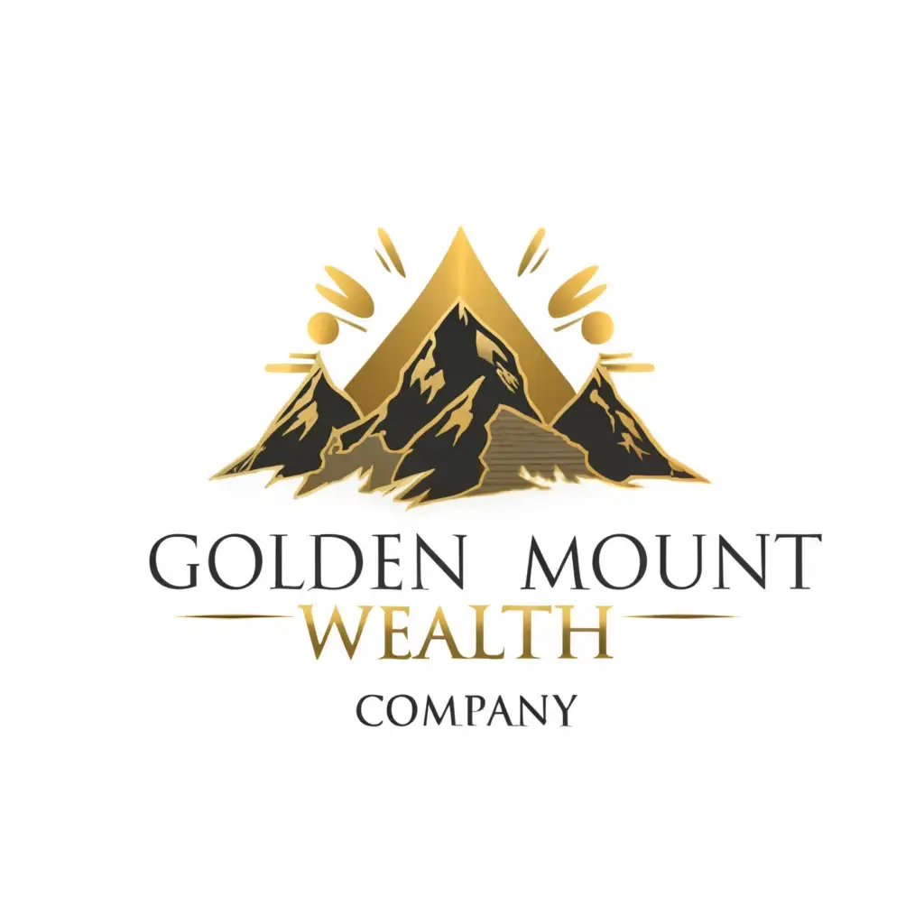 a logo design,with the text 'Golden Mount Wealth', main symbol:Golden color shining Mountain with 1 golden stars at the top a,Minimalistic,be used in Finance industry,clear background