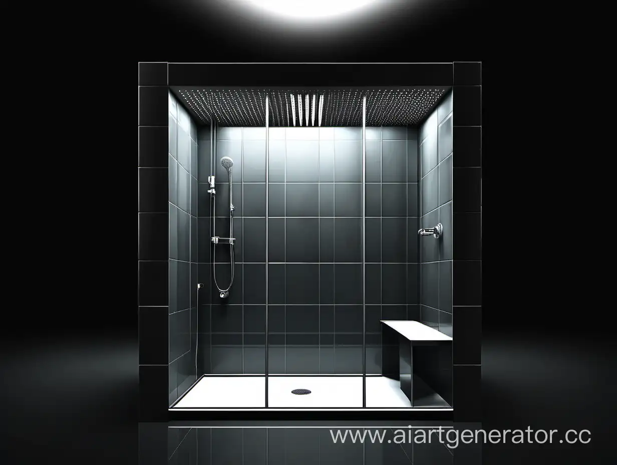 Modern-Shower-Booth-on-Black-Background