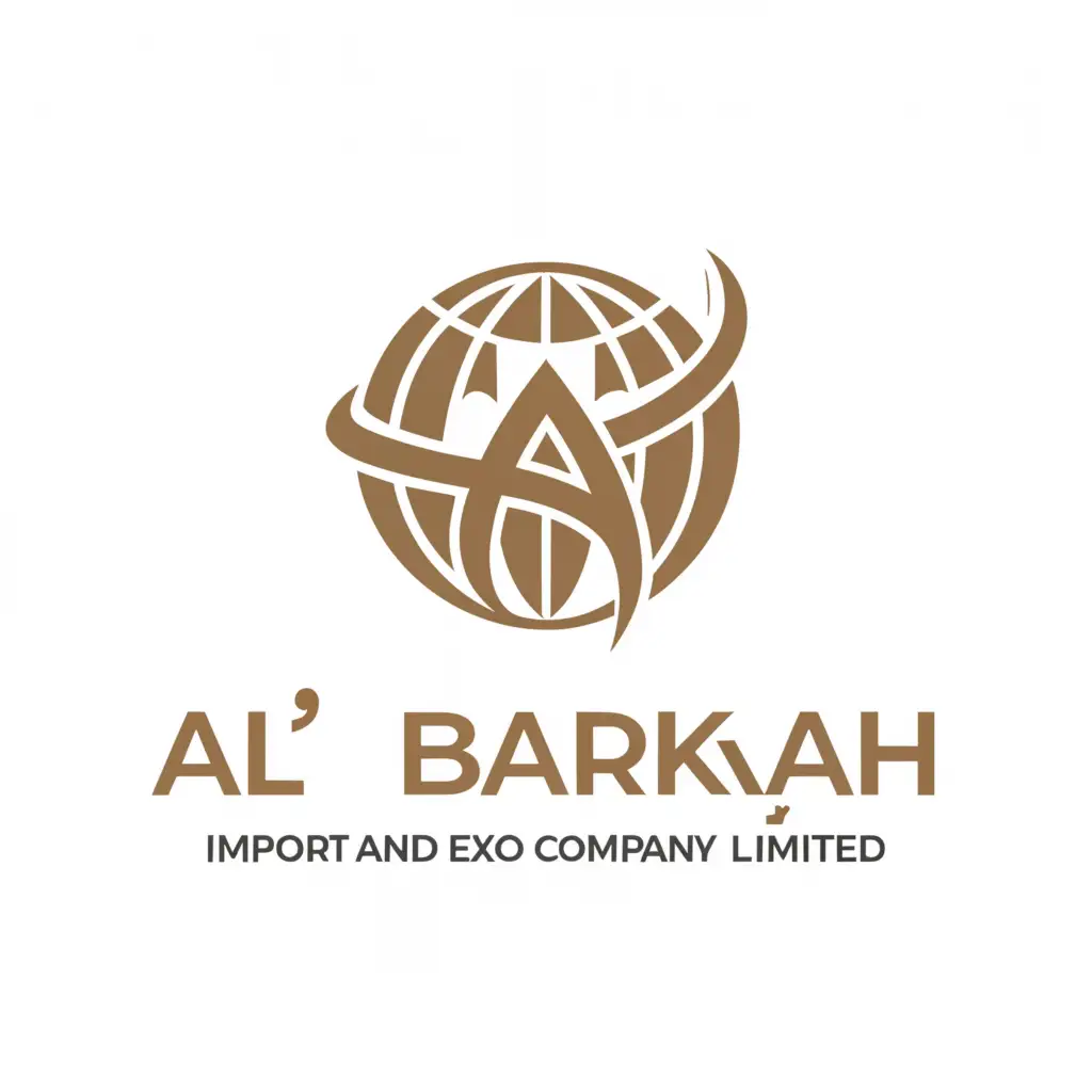 a logo design,with the text "AL BARAKAH", main symbol:IMPORT AND EXPORT COMPANY LIMITED,Moderate,clear background