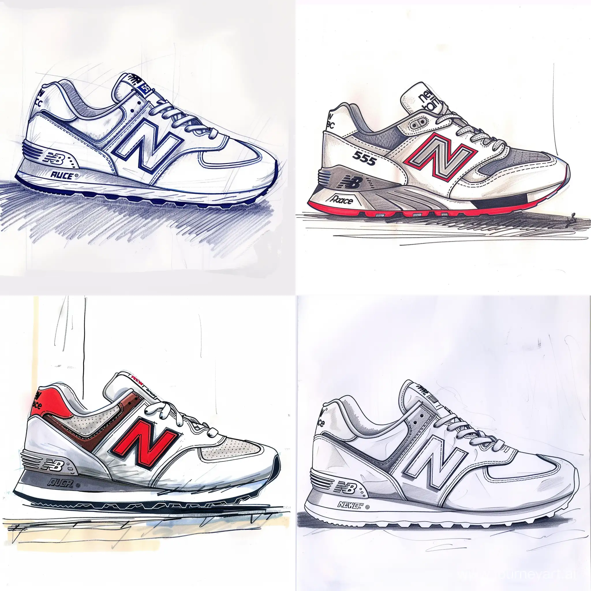 sneaker design sketch like new balance 550