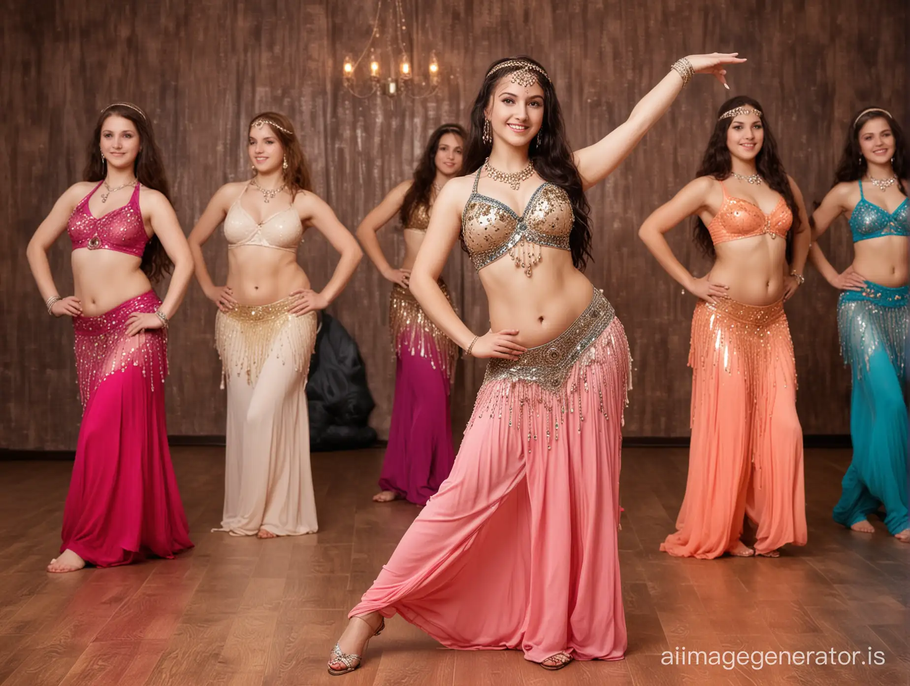 Belly dance class for curvy teen girly between thirteen and seventeen years old