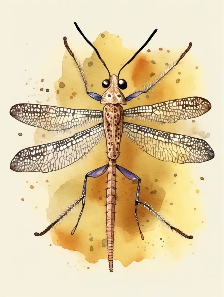 Enchanting Antlion in Vibrant Watercolor Style