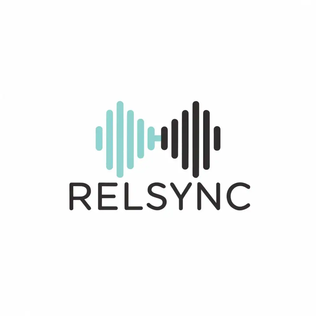 a logo design,with the text "RELSYNC", main symbol:audio,Moderate,clear background