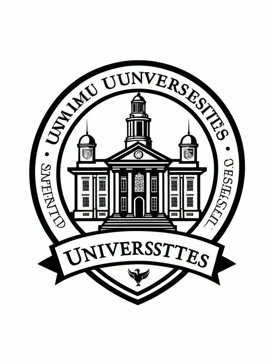 Detailed-Black-Line-University-Logos-on-White-Background