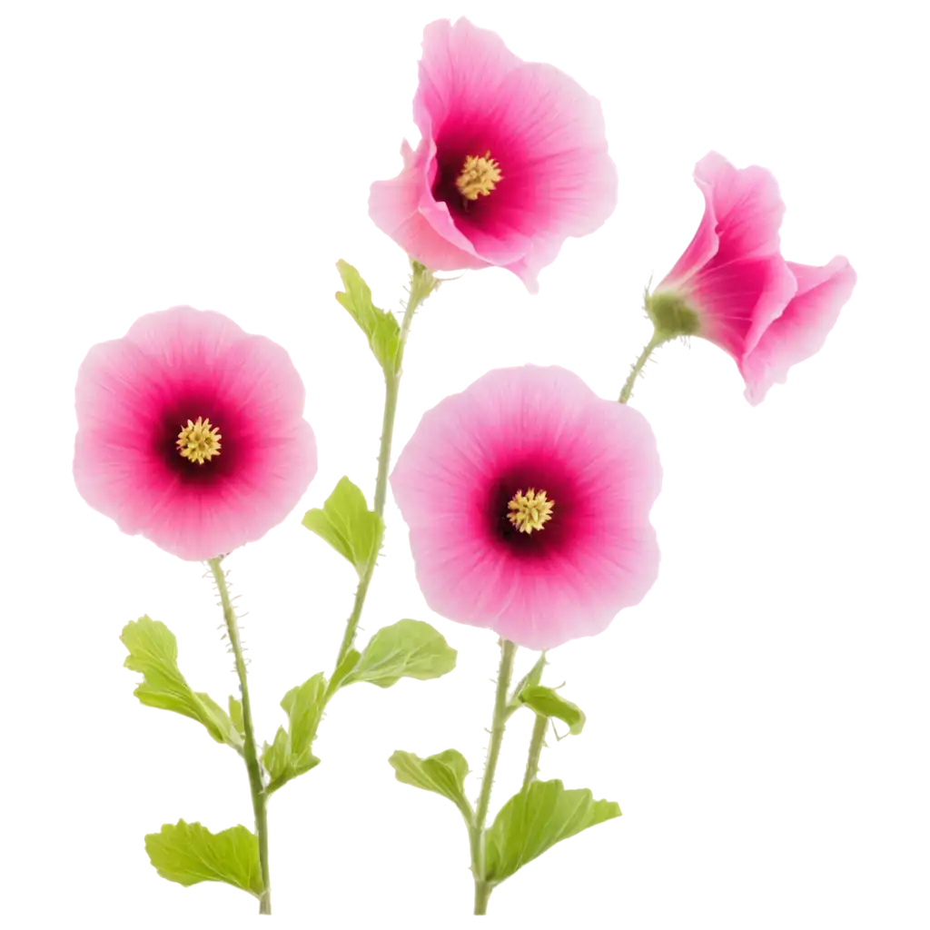 Exquisite-Hollyhock-Flowers-PNG-Captivating-Botanical-Beauty-in-HighQuality-Format