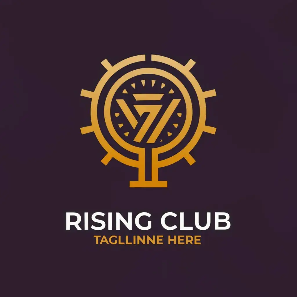 a logo design,with the text "Rising Club", main symbol:tropy,complex,be used in Events industry,clear background