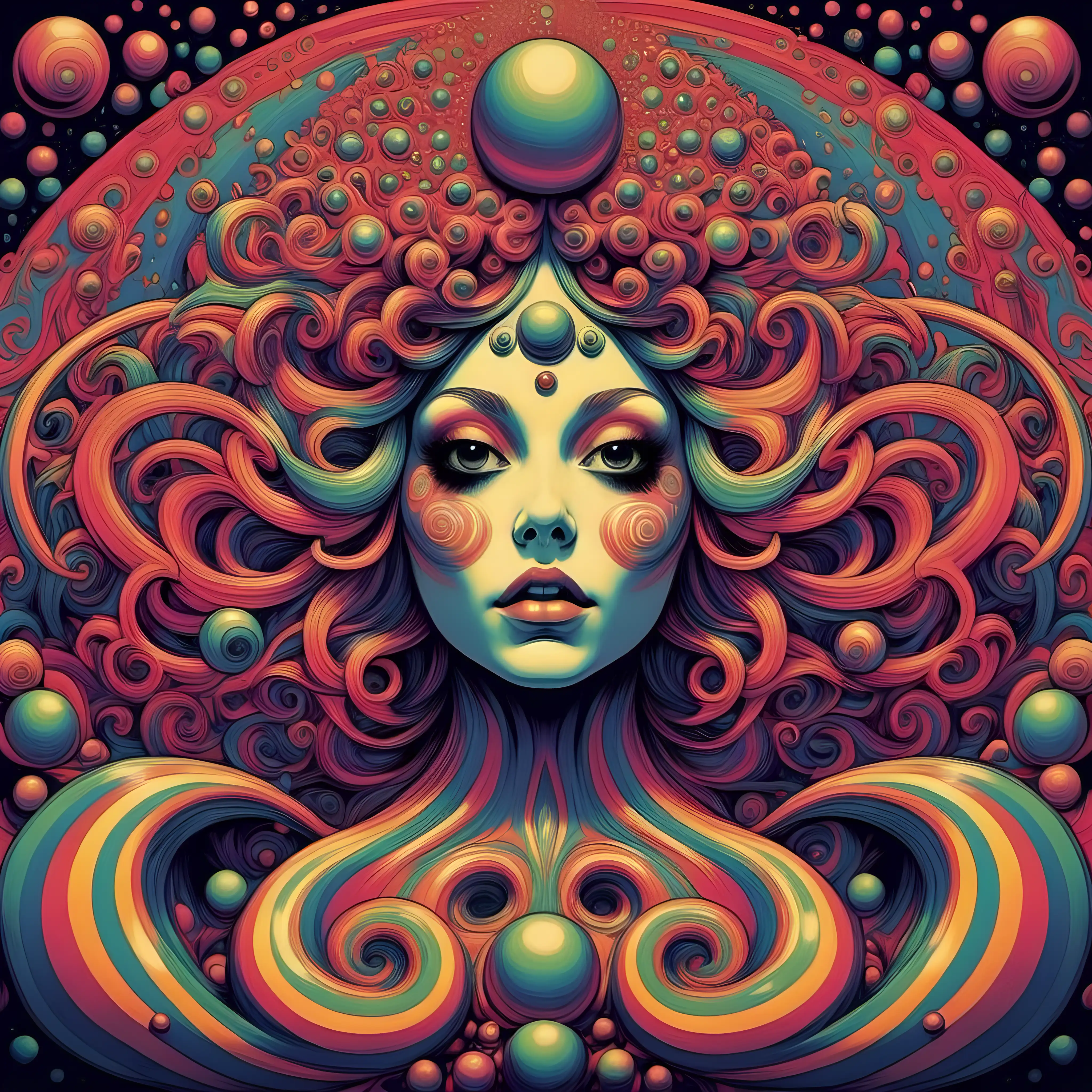 octaphenia, psychedelic; vargas style artwork

