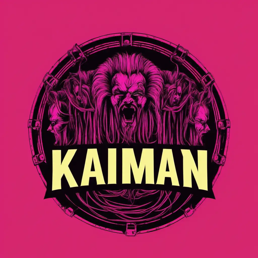 Создай мне логотип для театра "Kaaiman" в панковых цветах