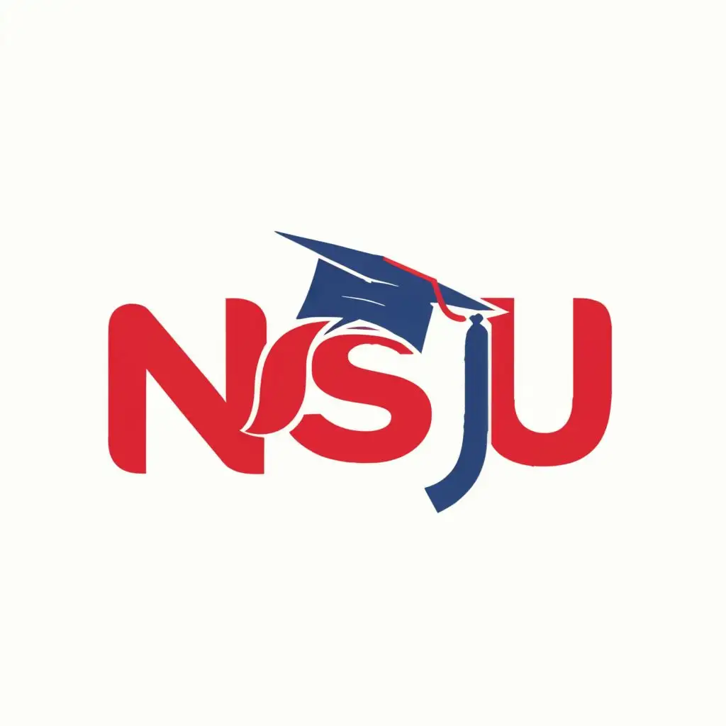 logo, is a logo of school, with the text "NSJU", typography