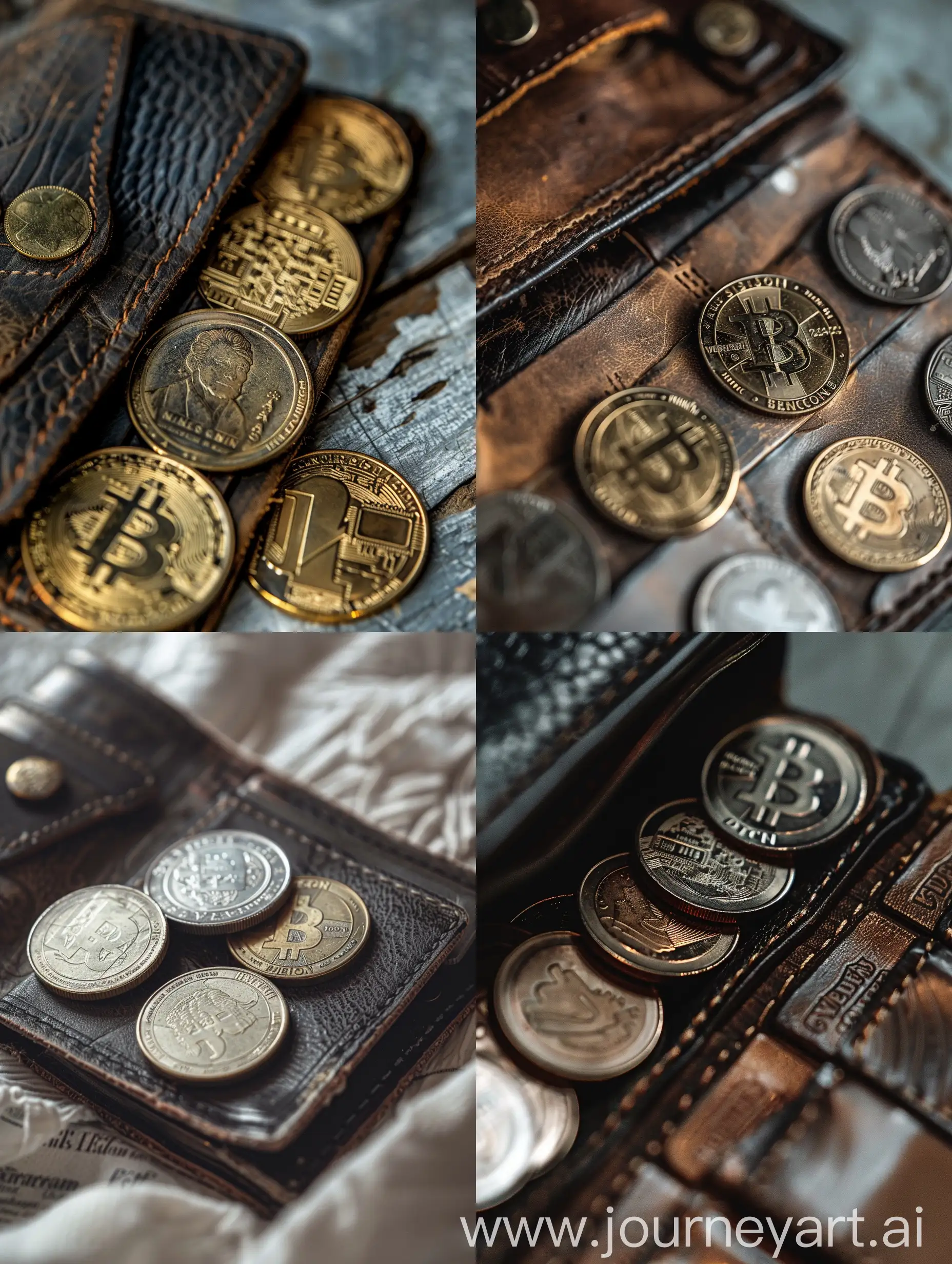 Elegant-Display-of-Coins-in-a-Stylish-Wallet