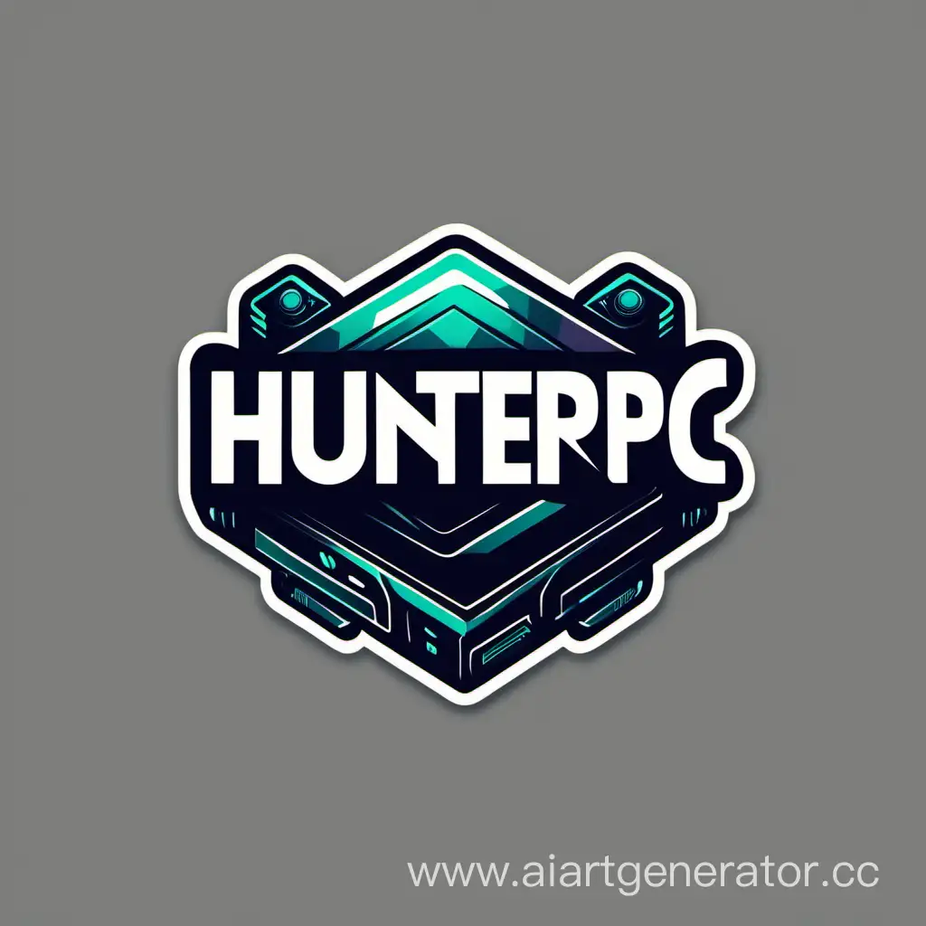 Логотип компании по продаже компьютеров HUNTERPC в дерзком стиле
