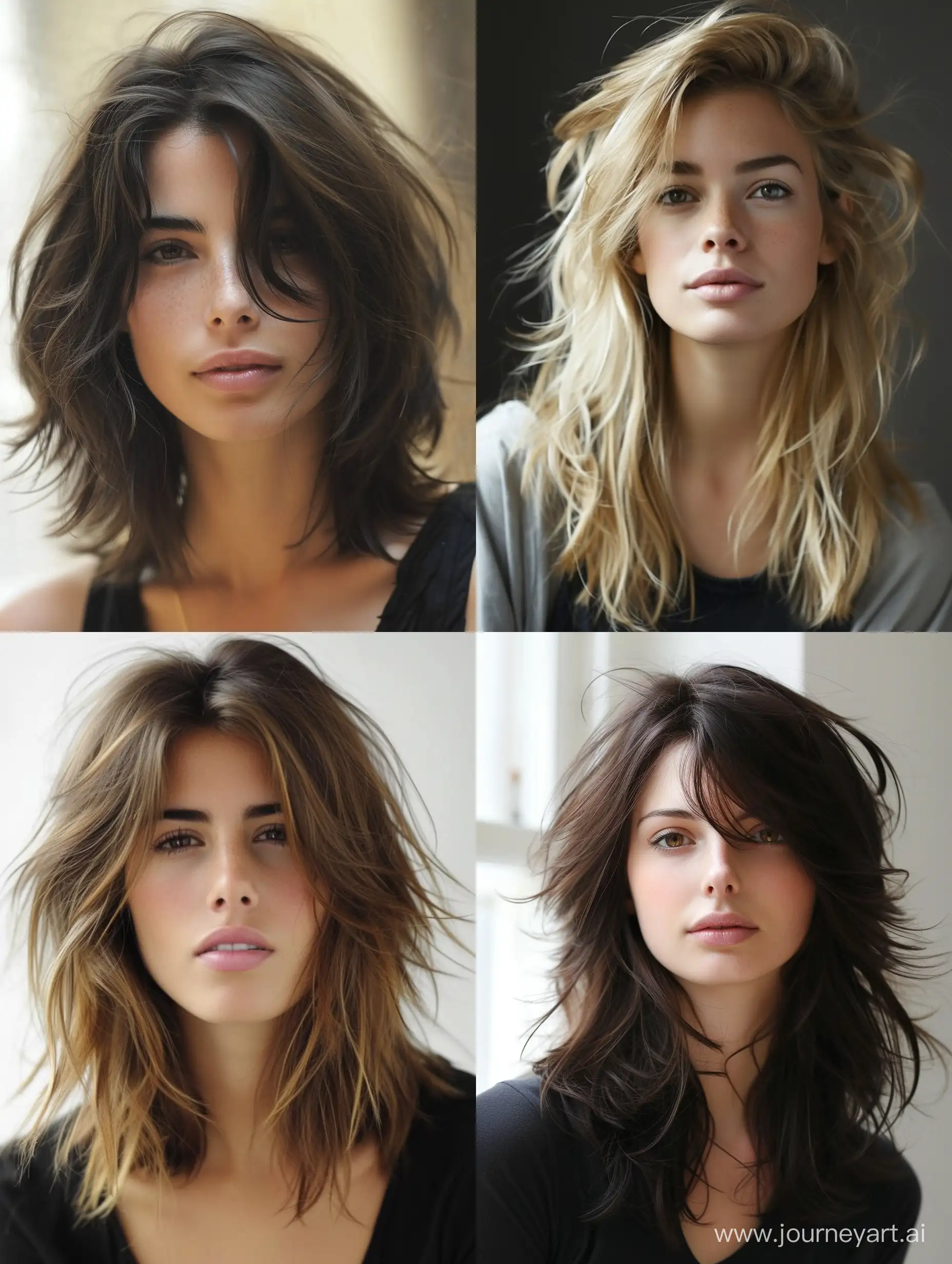 medium length haircut with layers messy for women