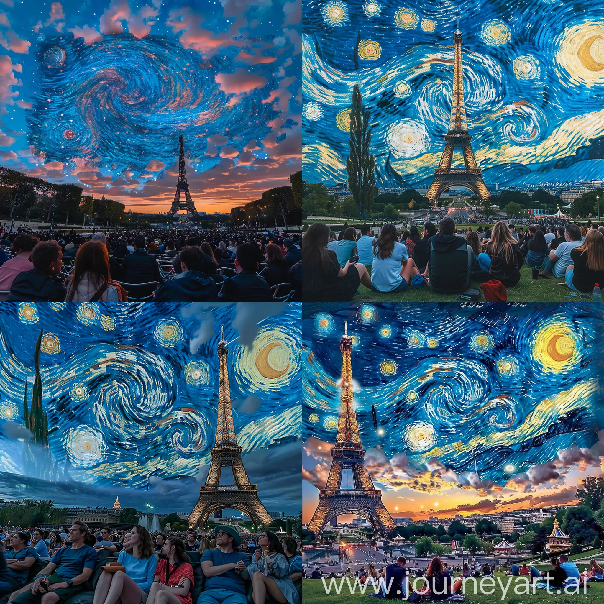 Parisian-Night-under-Van-Goghs-Sky-near-the-Eiffel-Tower