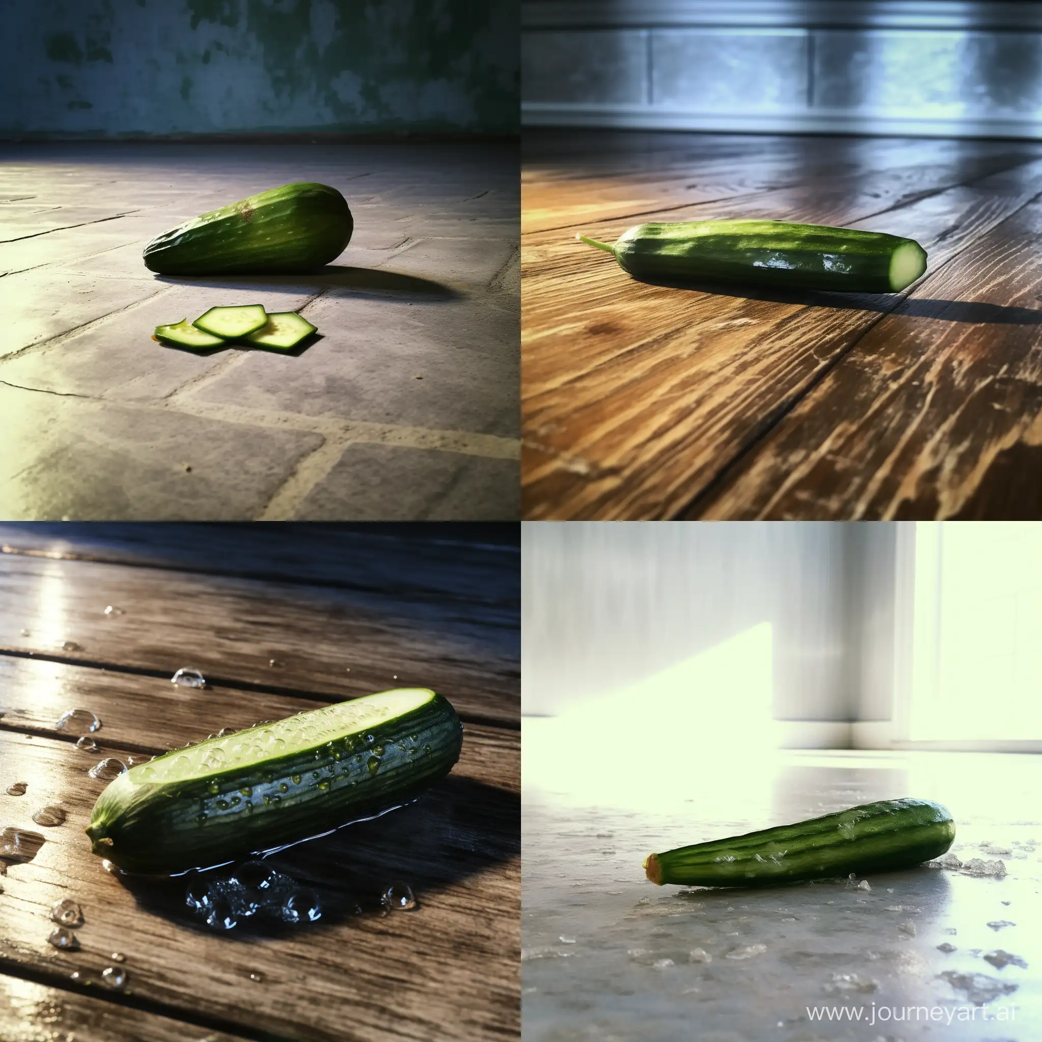 Lonely-Untouched-Cucumber-on-the-Floor-Salty-Pickle-Still-Life