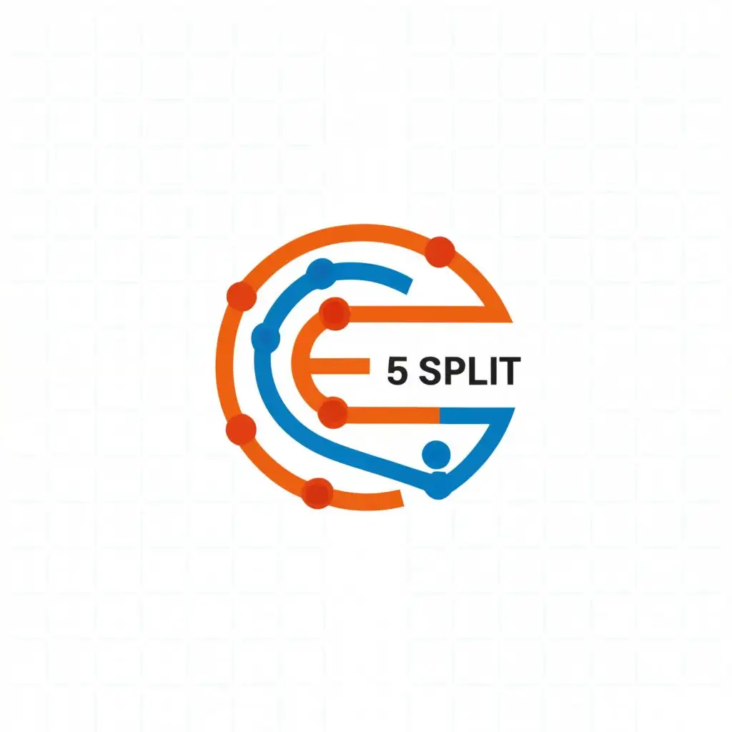a logo design,with the text "Community 5 Split", main symbol:Coading,Minimalistic,be used in Internet industry,clear background