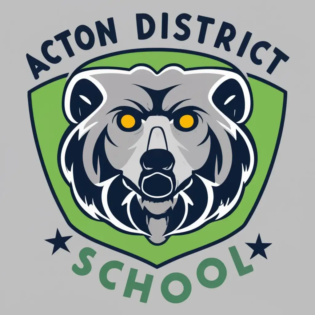 logo, Bearcat, with the text "Acton District School", typography, be used in Education industry