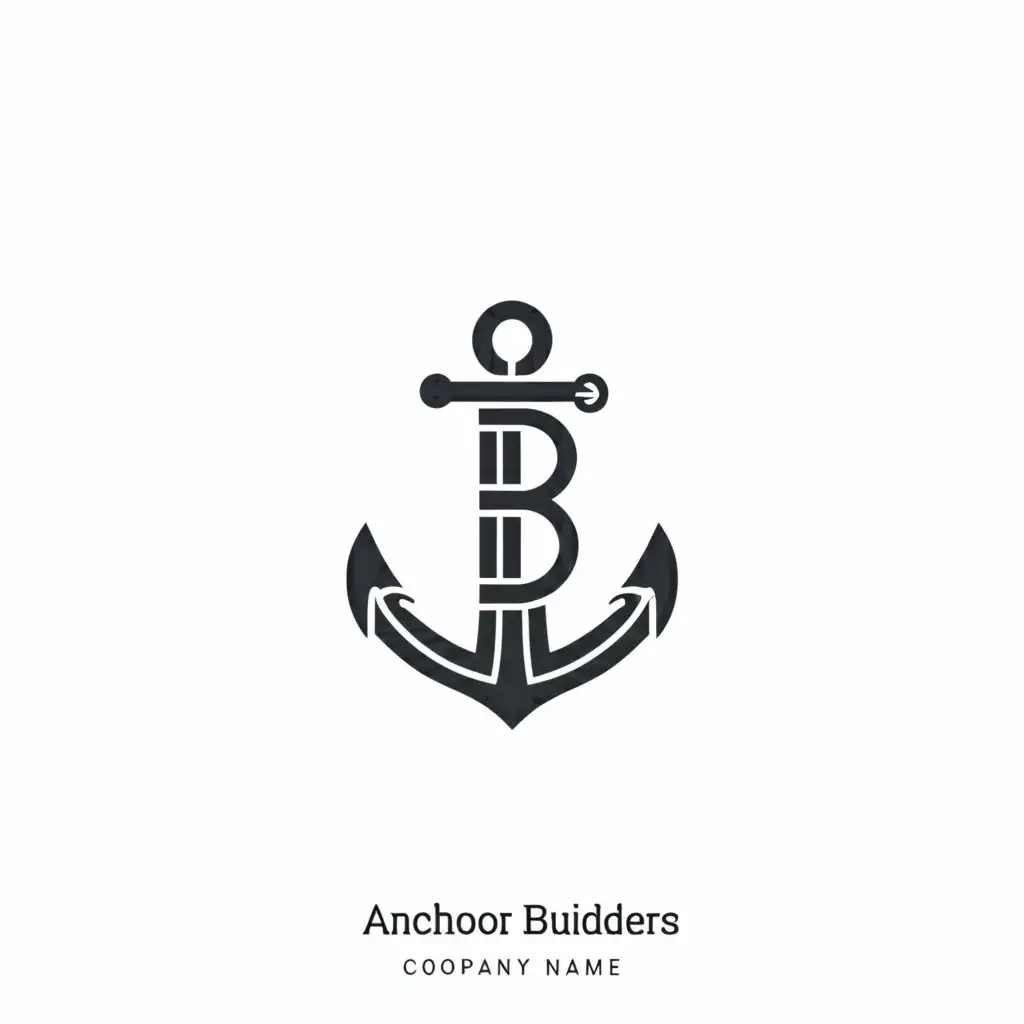 a logo design,with the text "anchor builders", main symbol:anchor, rope in a shape a B,Minimalistic,be used in Real Estate industry,clear background