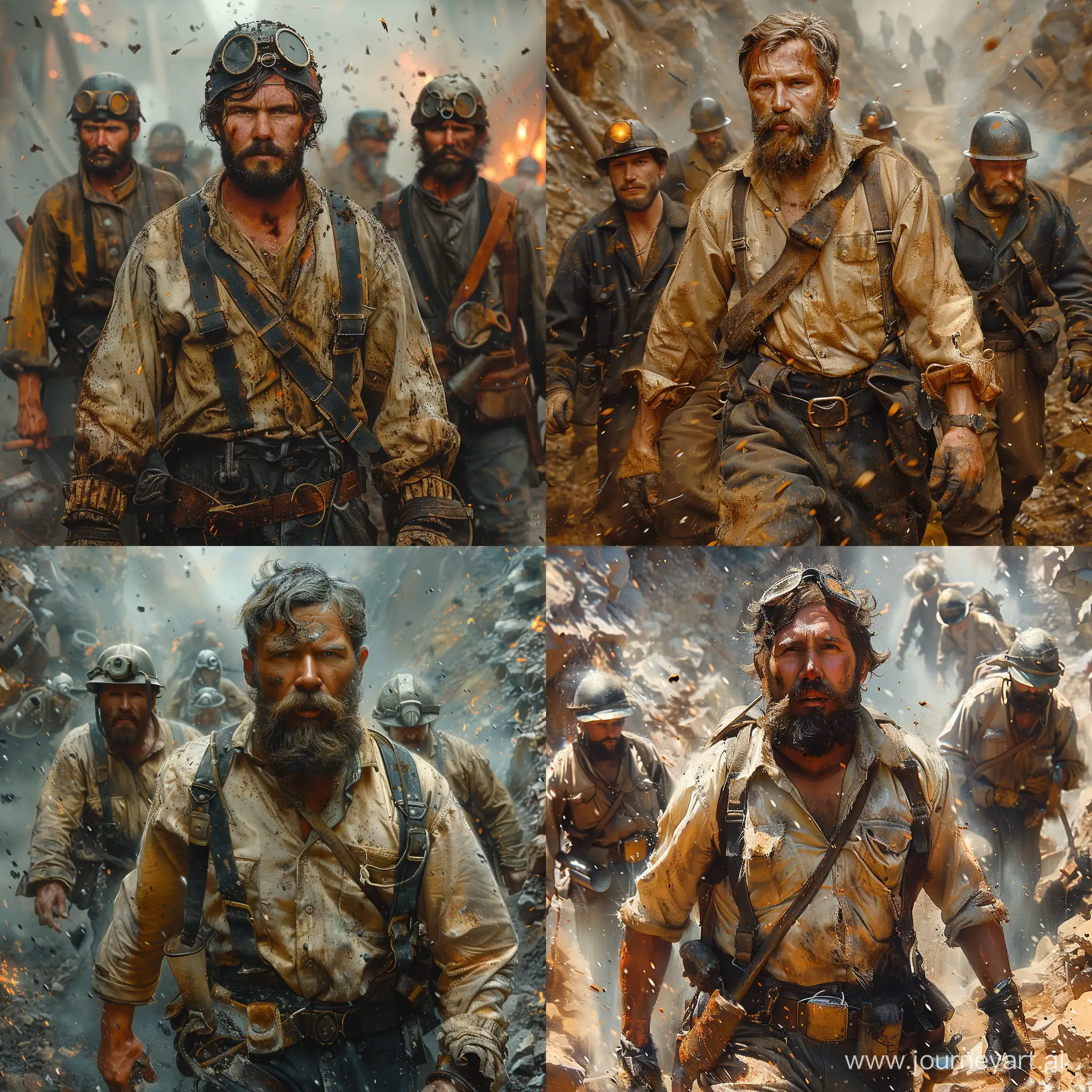 Realistic-Painting-of-1850s-Miners-at-Work