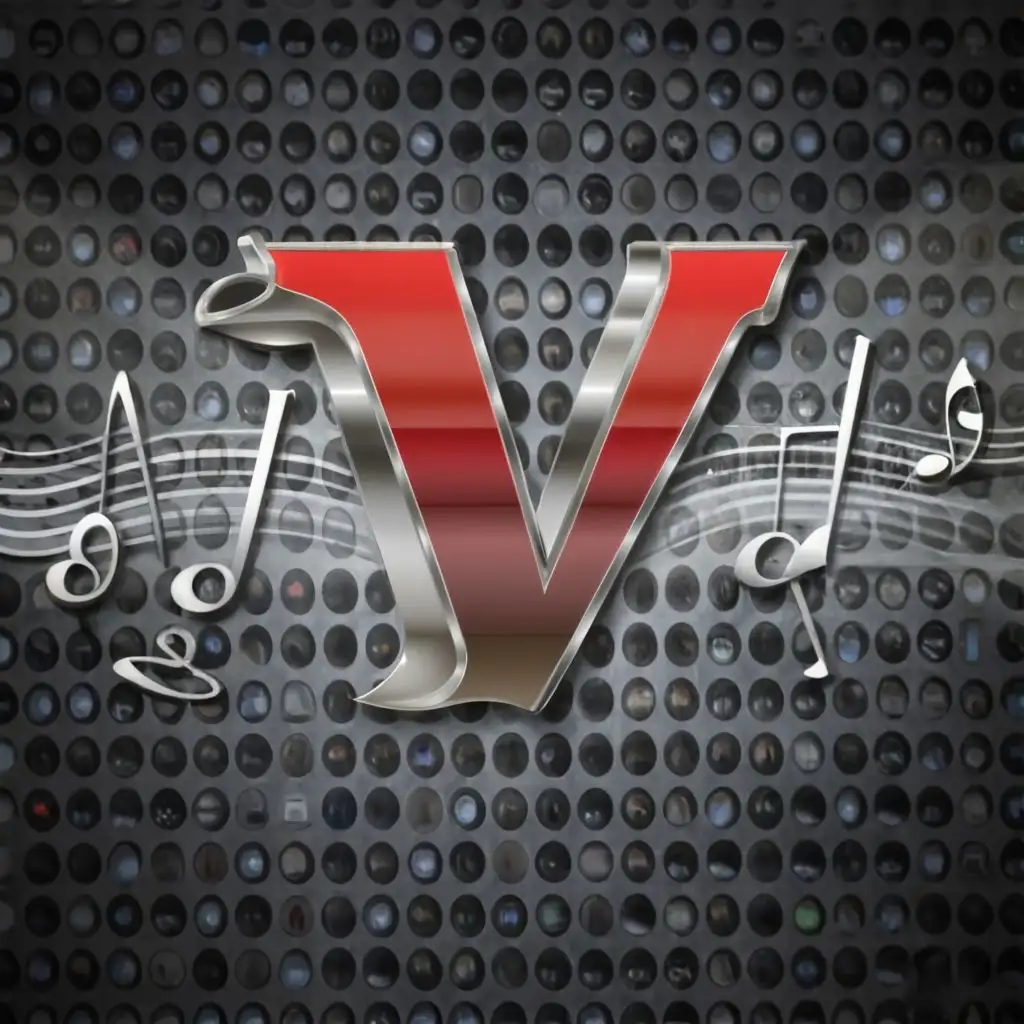 LOGO-Design-for-Goodman-Dynamic-Red-and-Chrome-V-Typography-in-the-Music-Industry