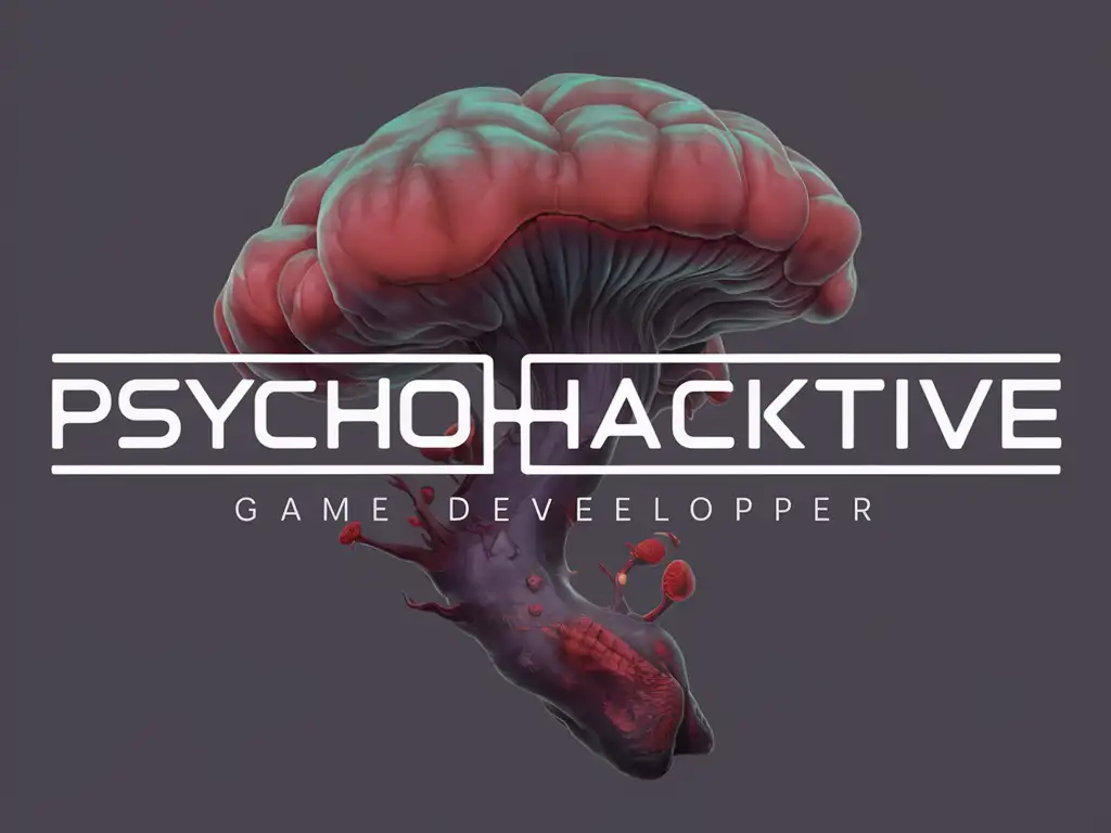 Psychohacktive Game Dev Studio Logo Featuring Shroom BrainStem