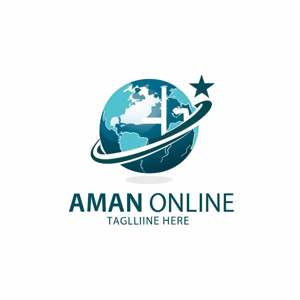 a logo design,with the text "Aman Online", main symbol:Aman Online,Moderate,be used in Internet industry,clear background