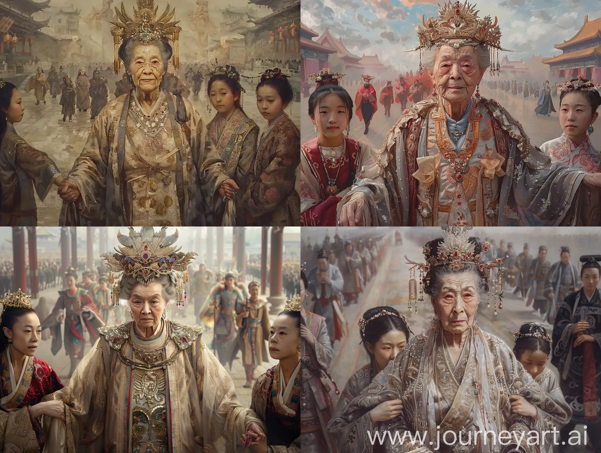 Luxurious-Elderly-Empress-of-China-Panoramic-Procession