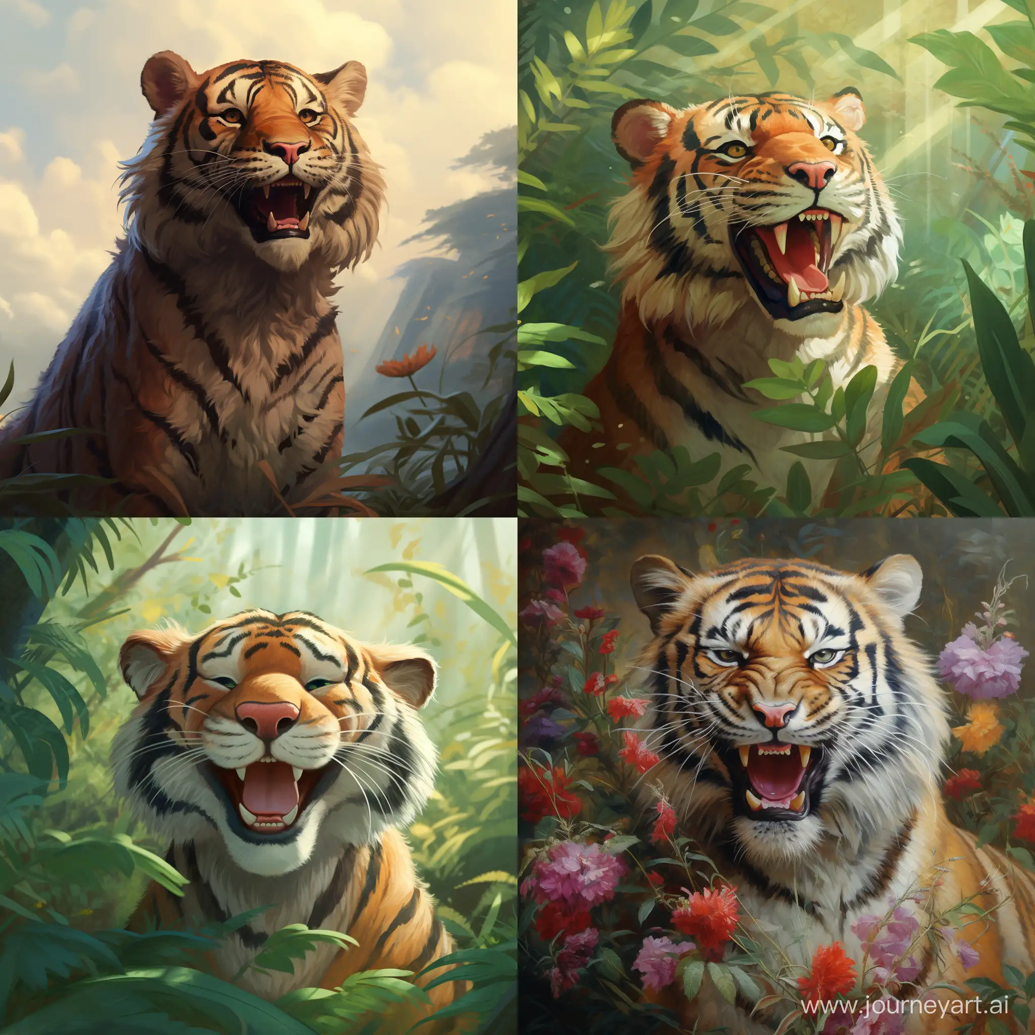 Joyful-Tiger-in-Natural-Habitat-Square-Image