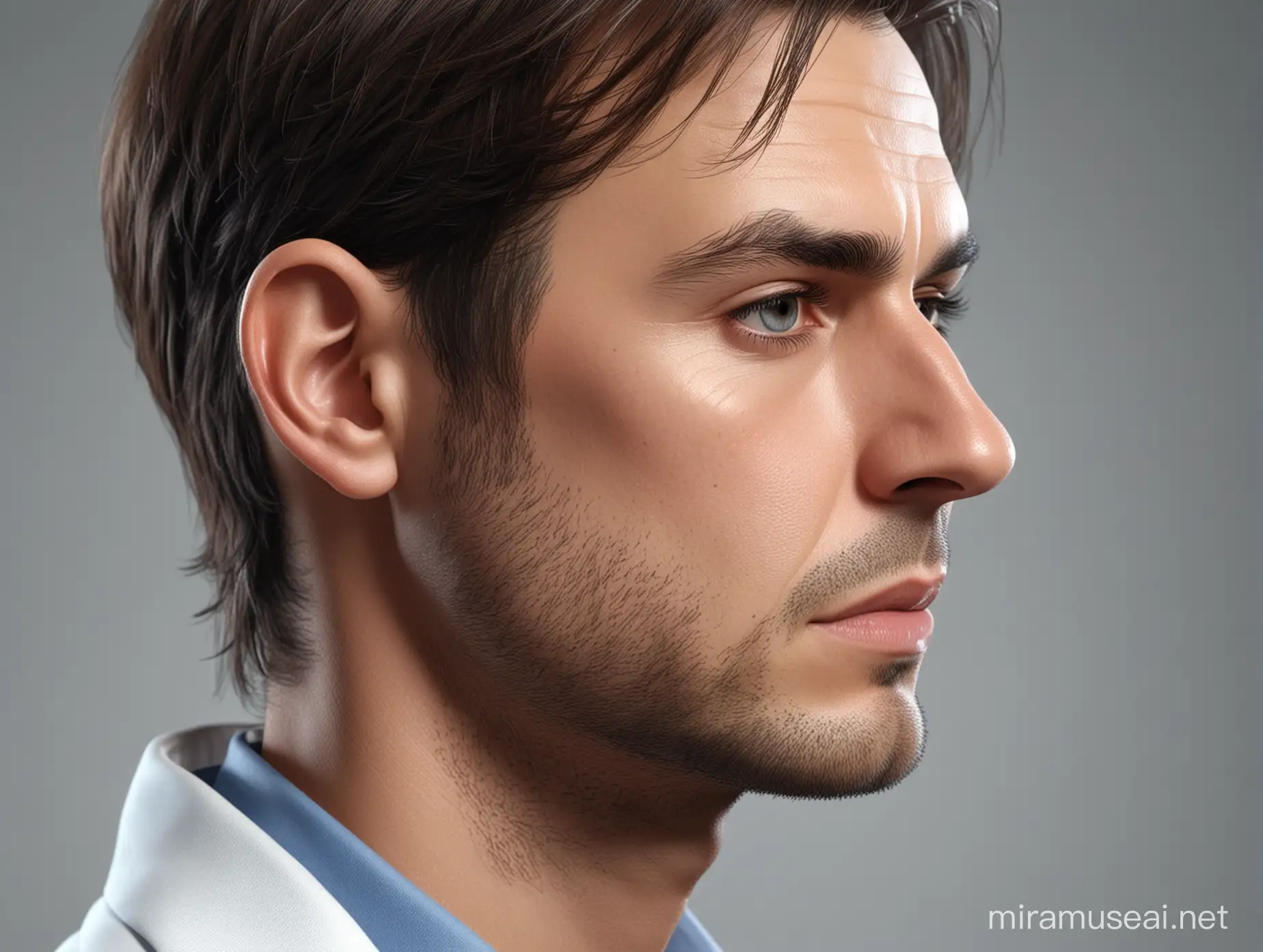 Male Doctor Side Profile Pose AI Ultra High Detail Portrait