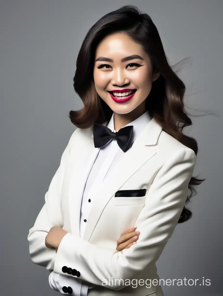 Elegant-Vietnamese-Woman-in-Ivory-Tuxedo-Exuding-Confidence