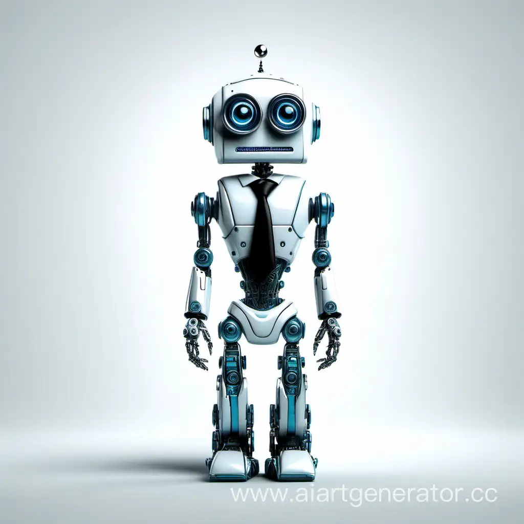 Professional-Robot-in-Tie-on-Clean-White-Background