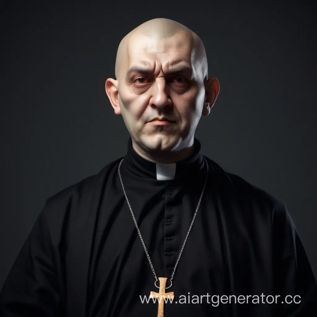 Smirking-Monk-in-Black-Cassock-Serene-Religious-Figure-Portrait