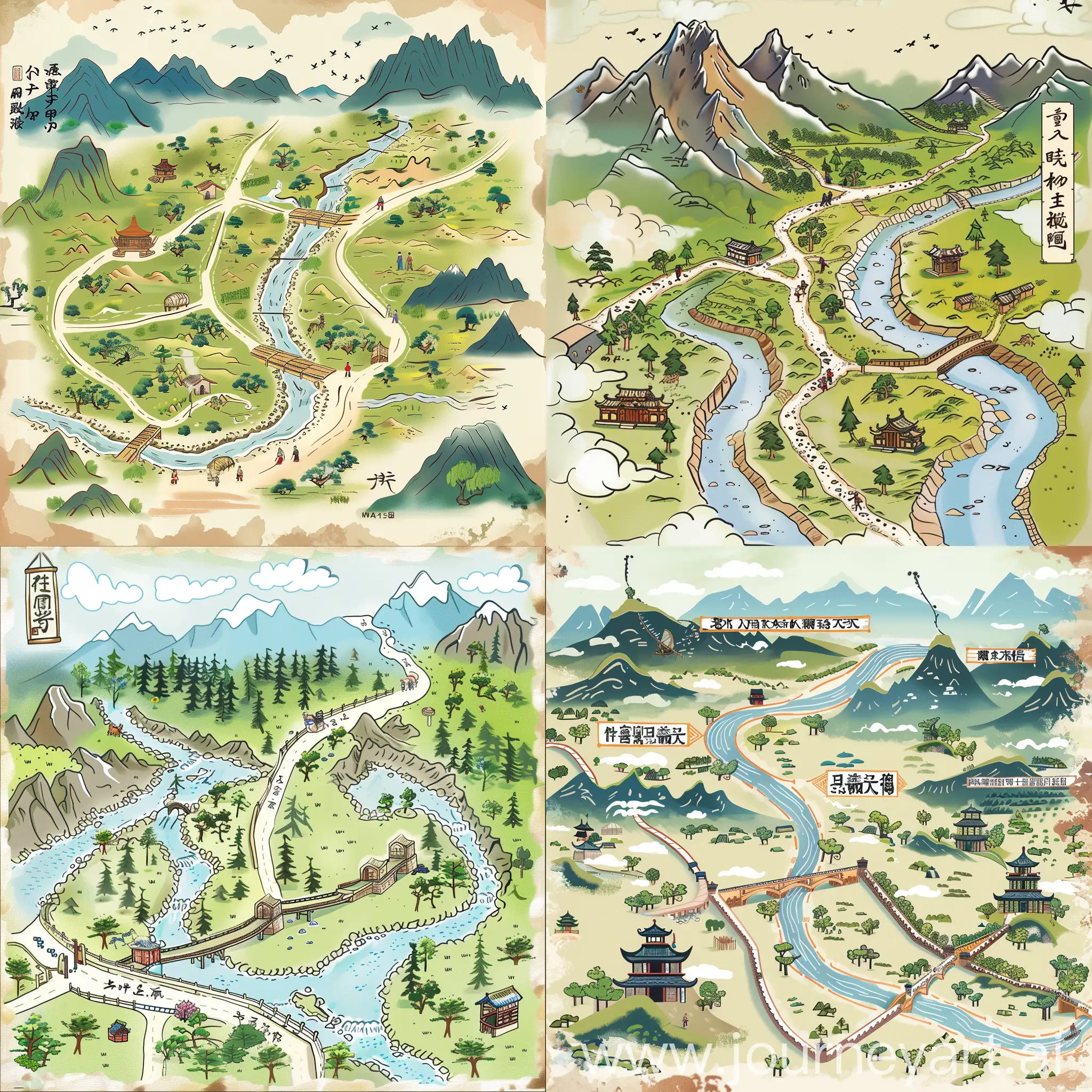 Colorful-Cartoon-Map-of-the-Four-Crossings-of-the-Chishui-River