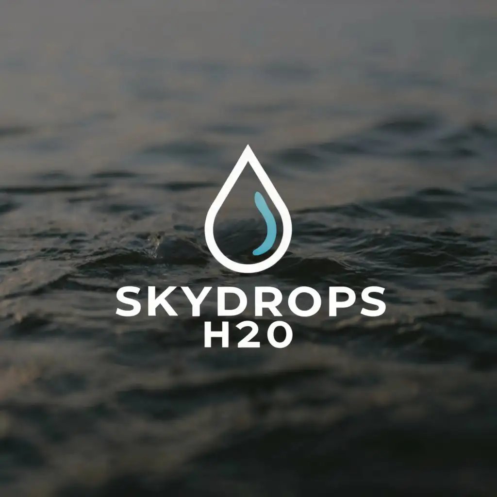 LOGO-Design-For-Skydrops-H2O-Minimalistic-Water-Drop-Symbol-on-Clear-Background