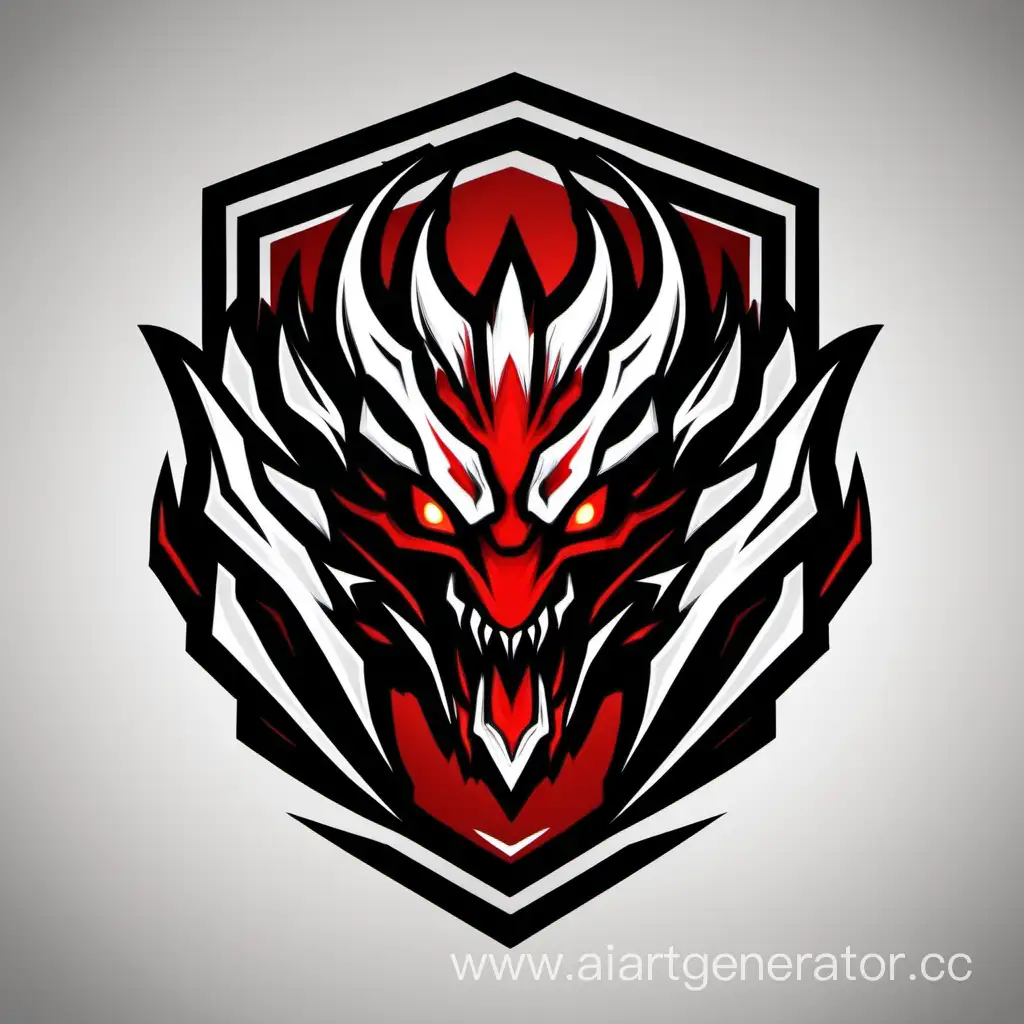 Deadly dragons logo icon cybersport logo eSports minimalism red black white only 3 colours dragon angry eyes logo full HD 4k