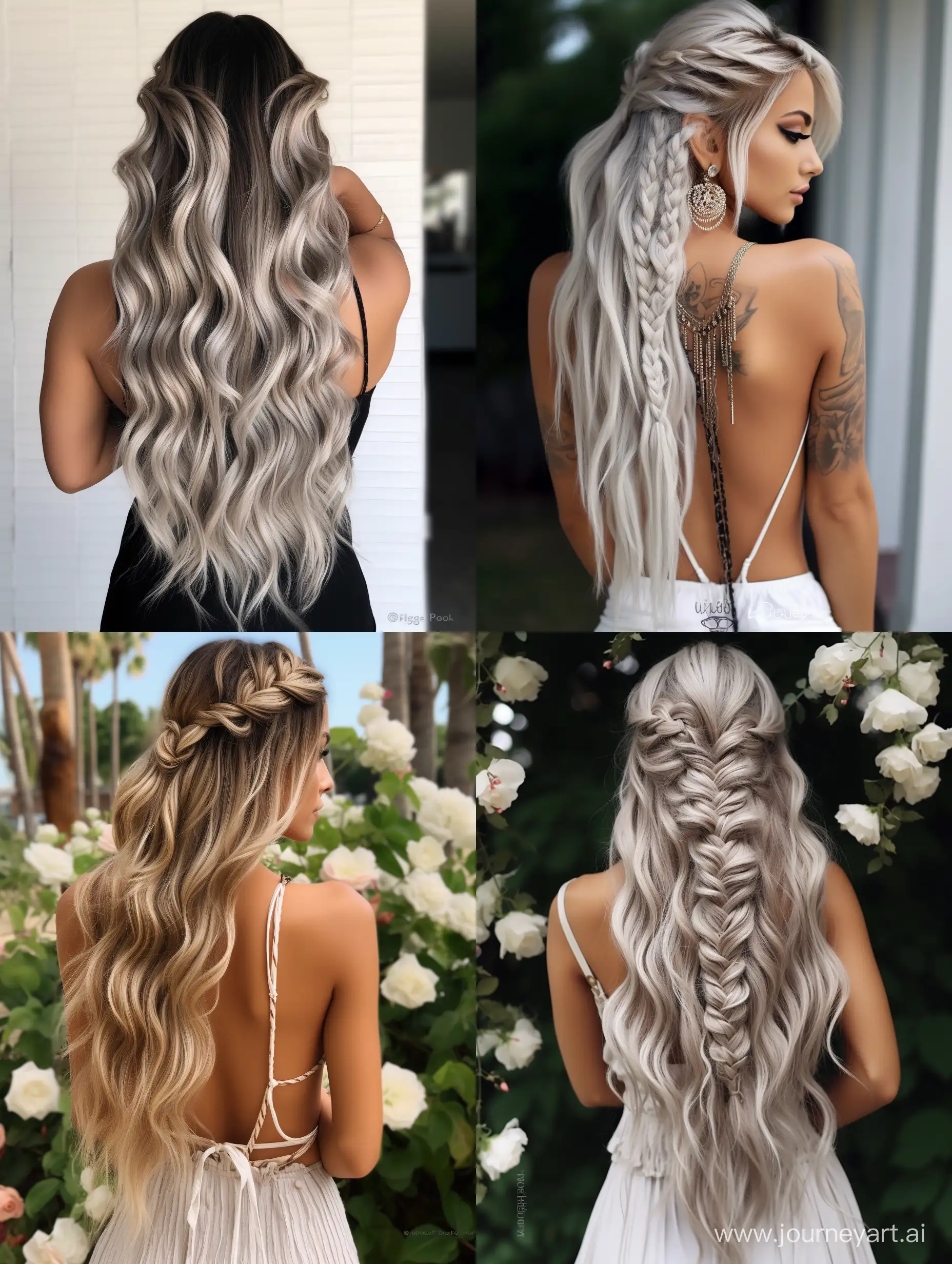 trendy women summer hairstyles 2024, back view
