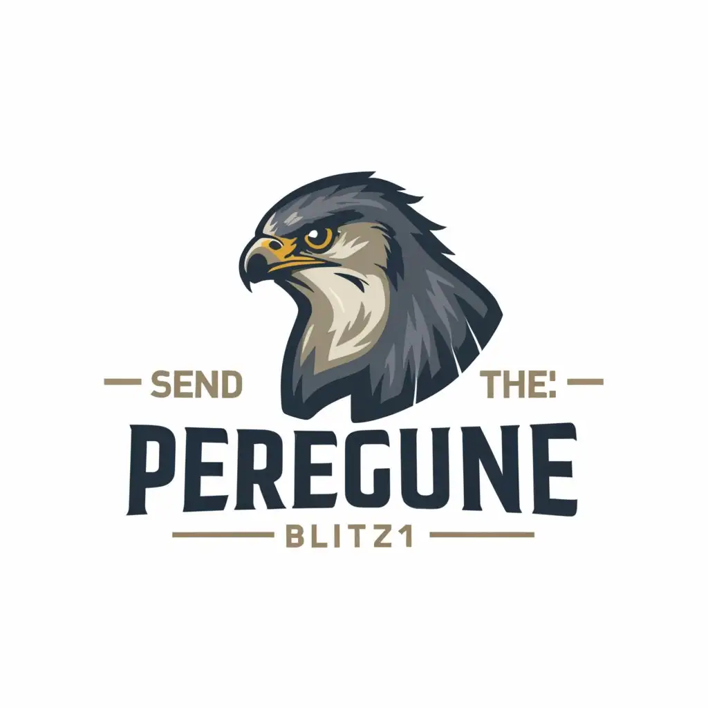 a logo design,with the text 'Send The Blitz', main symbol:portrait of a Peregrine Falcon,Moderate,clear background