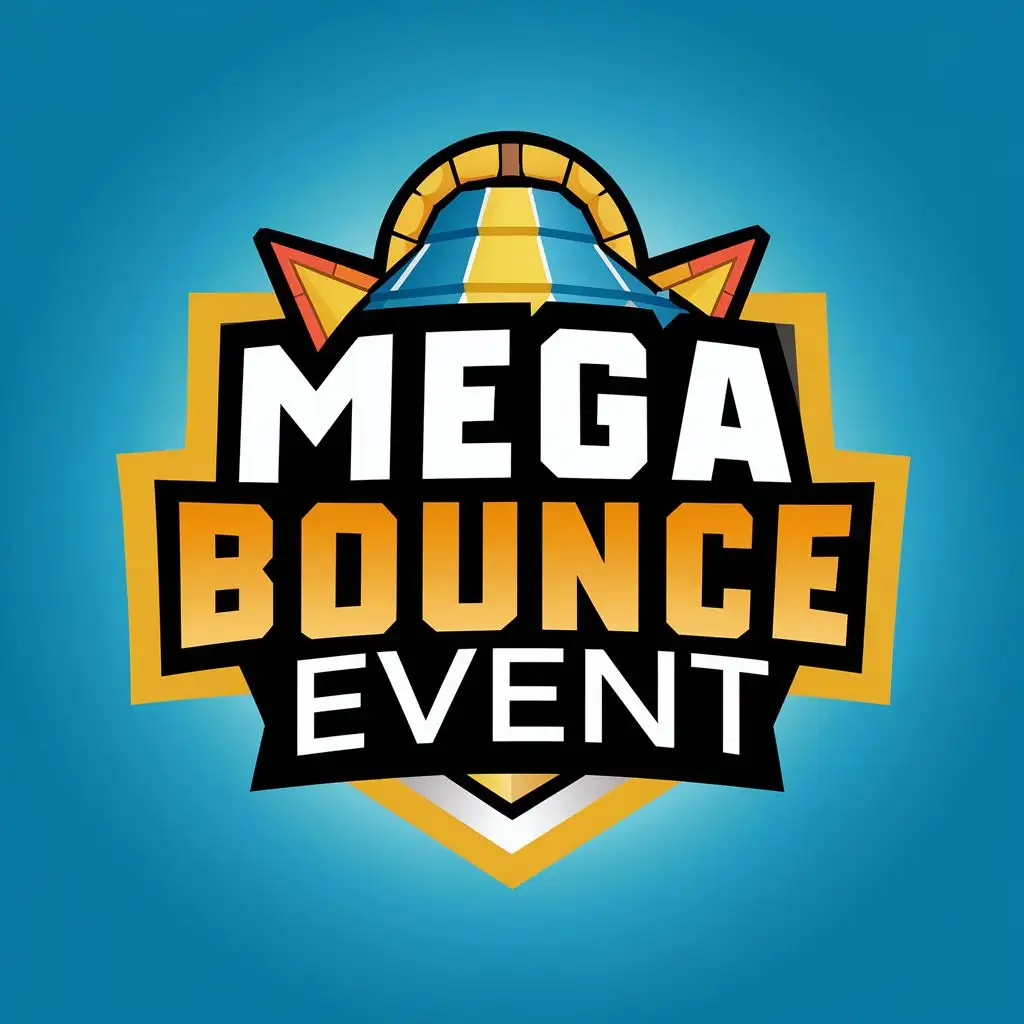 logo, Bouncy castle event, with the text "Mega Bounce Event", typography, be used in Events industry