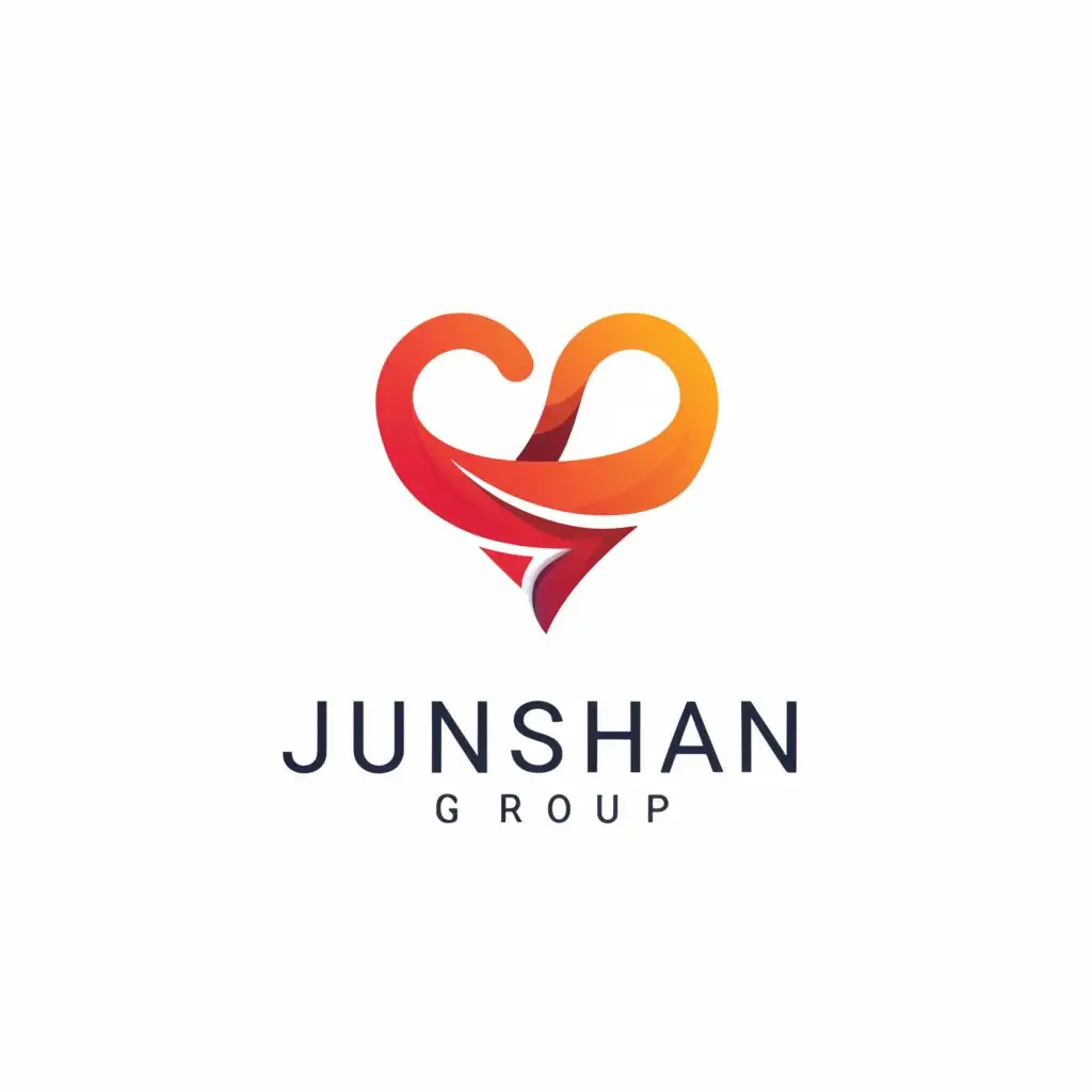 a logo design,with the text "Junshan GROUP", main symbol:Love, health,Minimalistic,be used in Nonprofit industry,clear background