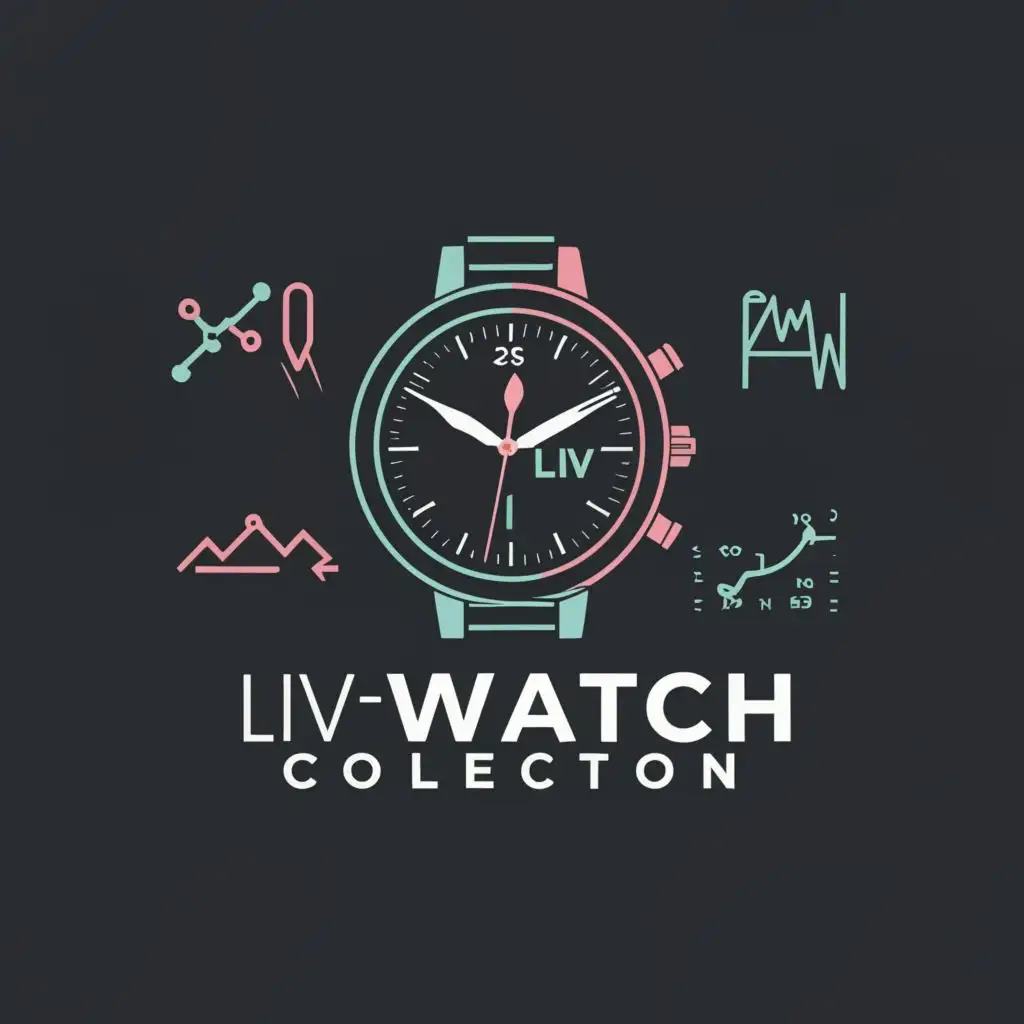 a logo design,with the text "LIV WATCH COLLECTION", main symbol:SMART WATCH ON AN ARM,complex,be used in Sports Fitness industry,clear background