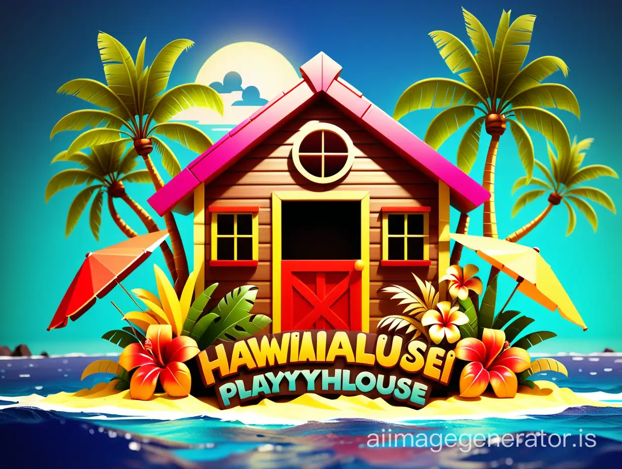 Oldskoolplayhouse logo with Hawaiian islands and party vibe