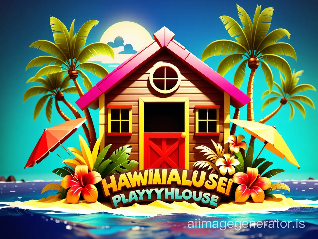 Oldskoolplayhouse logo with hawaiian islands and party vibe