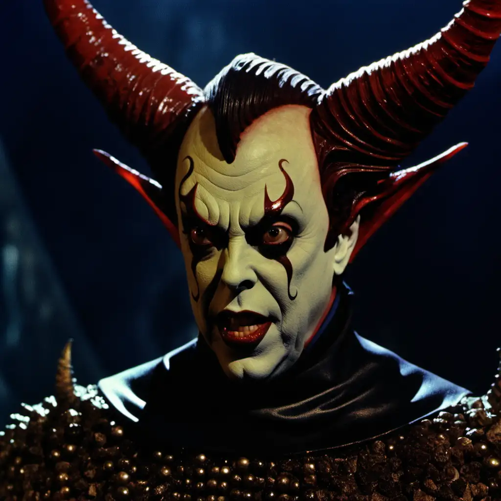 Tim Curry as the Malevolent Satan in a Dark Fantasy Film