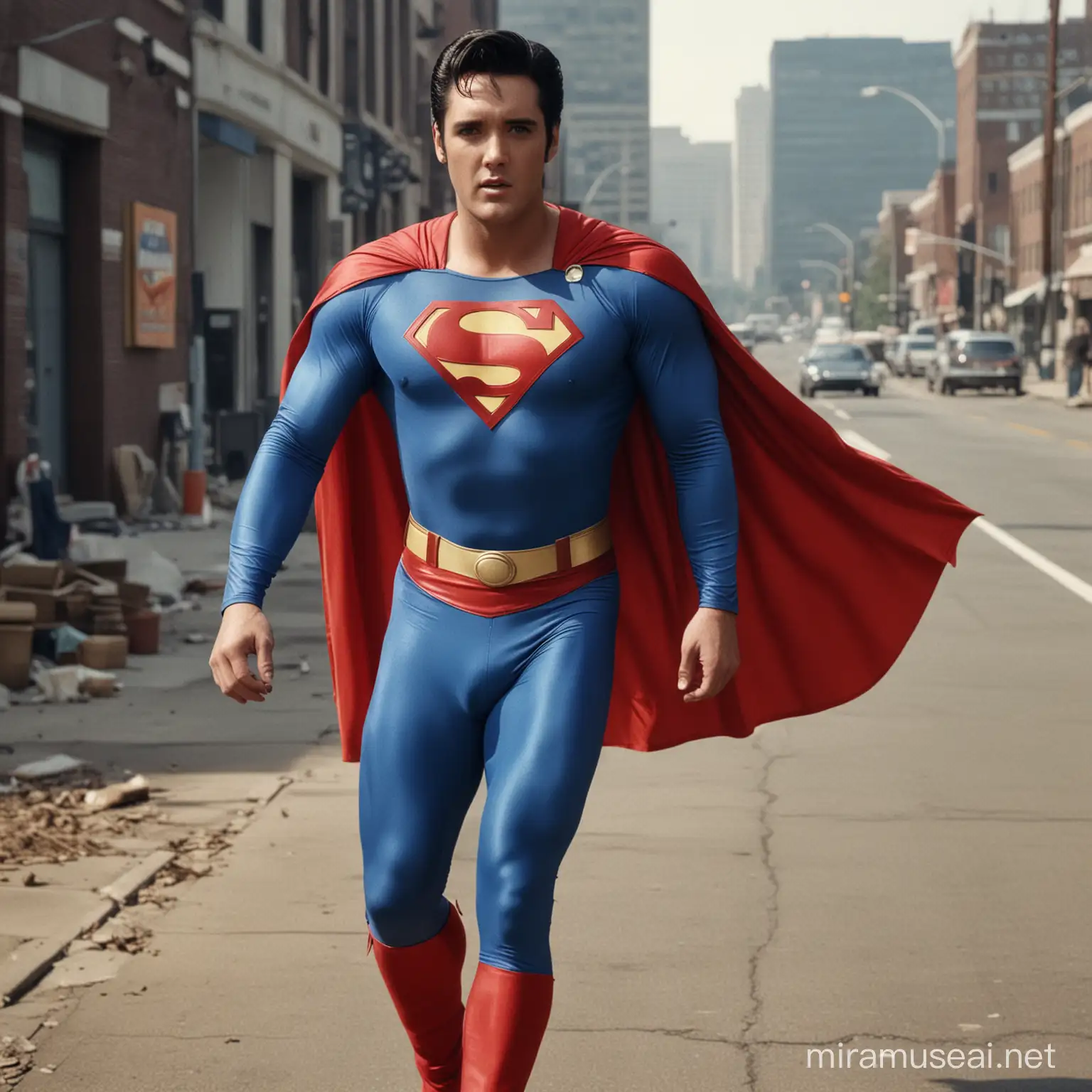 Elvis Presley as Superman in Cinematic 8K Glory