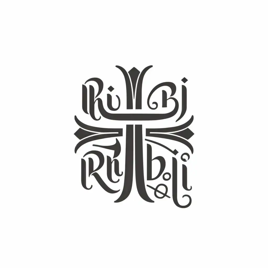 logo, Cross, with the text "Rhabi", typography, be used in Religious industry