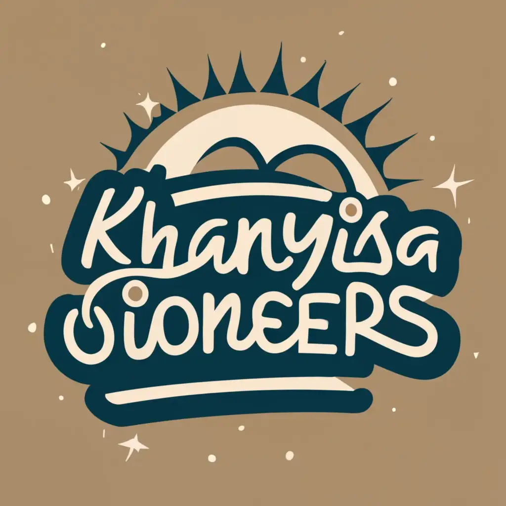 logo, sun, with the text "Khanyisa Pioneers", typography, be used in Beauty Spa industry