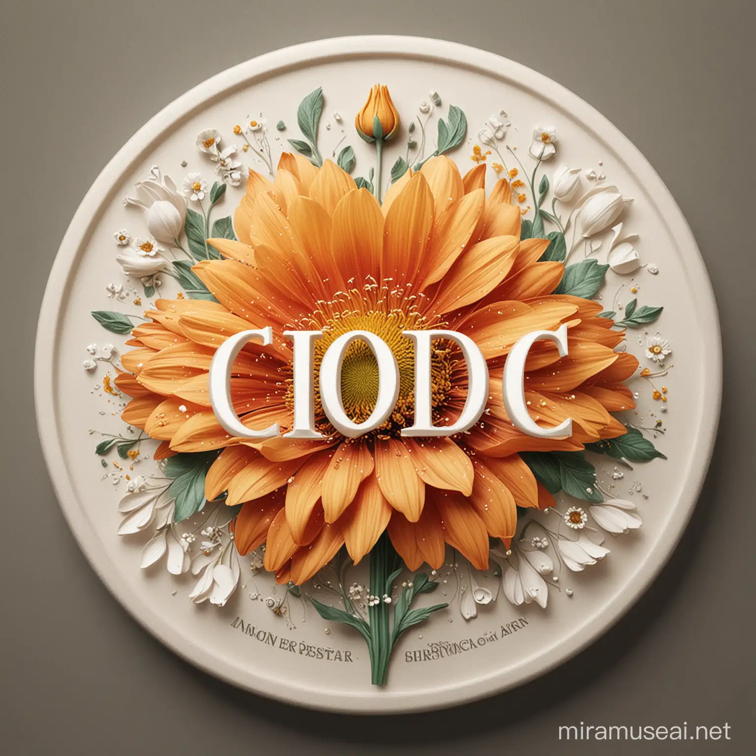 A beautiful conceptual art piece featuring a custom-styled vintage Blooming Brilliance design. The text reads "In Every Petal, a Spark of Brilliance" with a Blooming Brilliance icon cleverly incorporated between the words "world" and "CDC". The Blooming Brilliance design is in a flowing, dynamic style, Blooming Brilliance with the text. The overall design is set against a stark white background, allowing the colors and details to pop., illustration, Blooming Brilliance vintage, cinematic, typography, conceptual art 