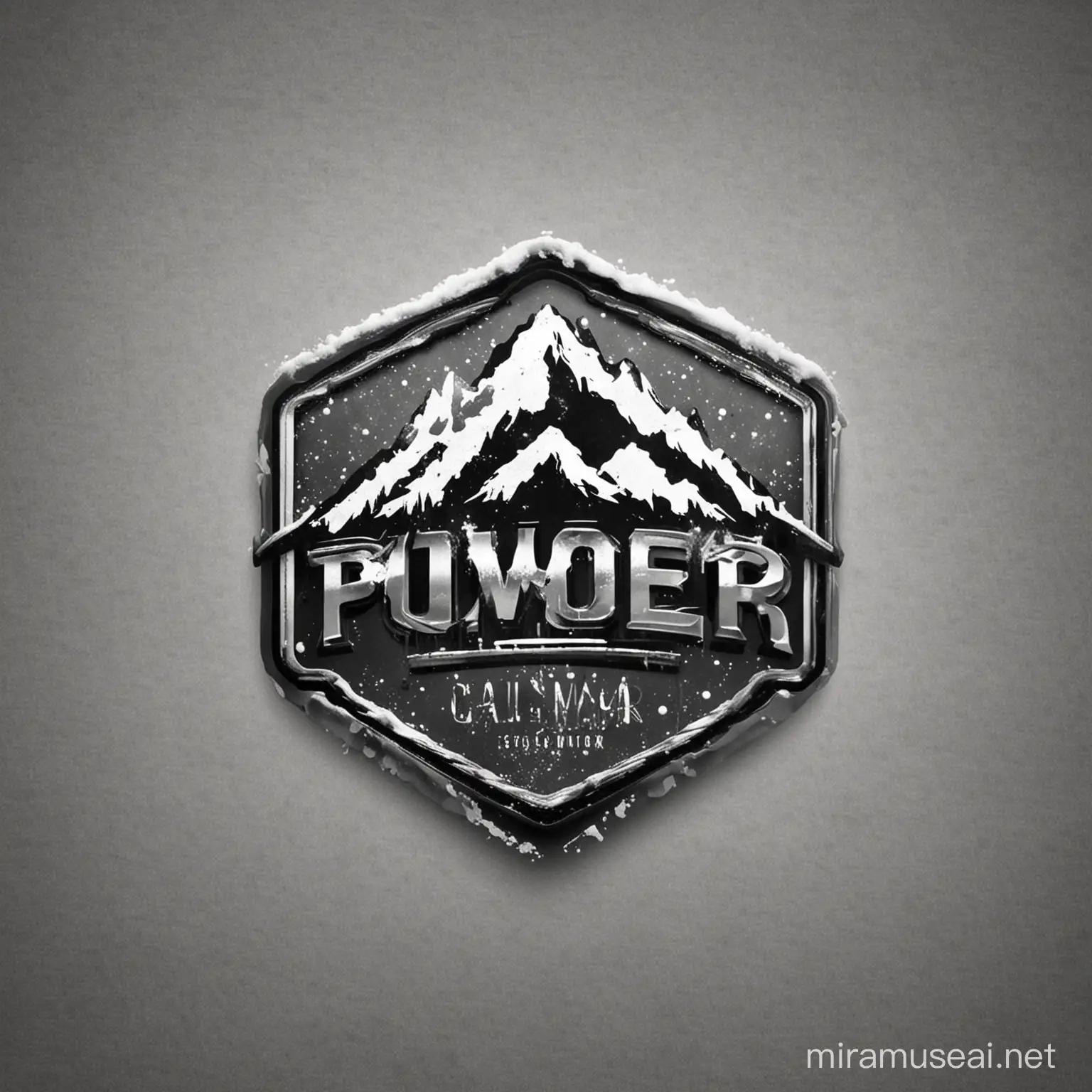 i want a logo for a new ski brand. "Powder, not Problems". It should be high resolution and cool