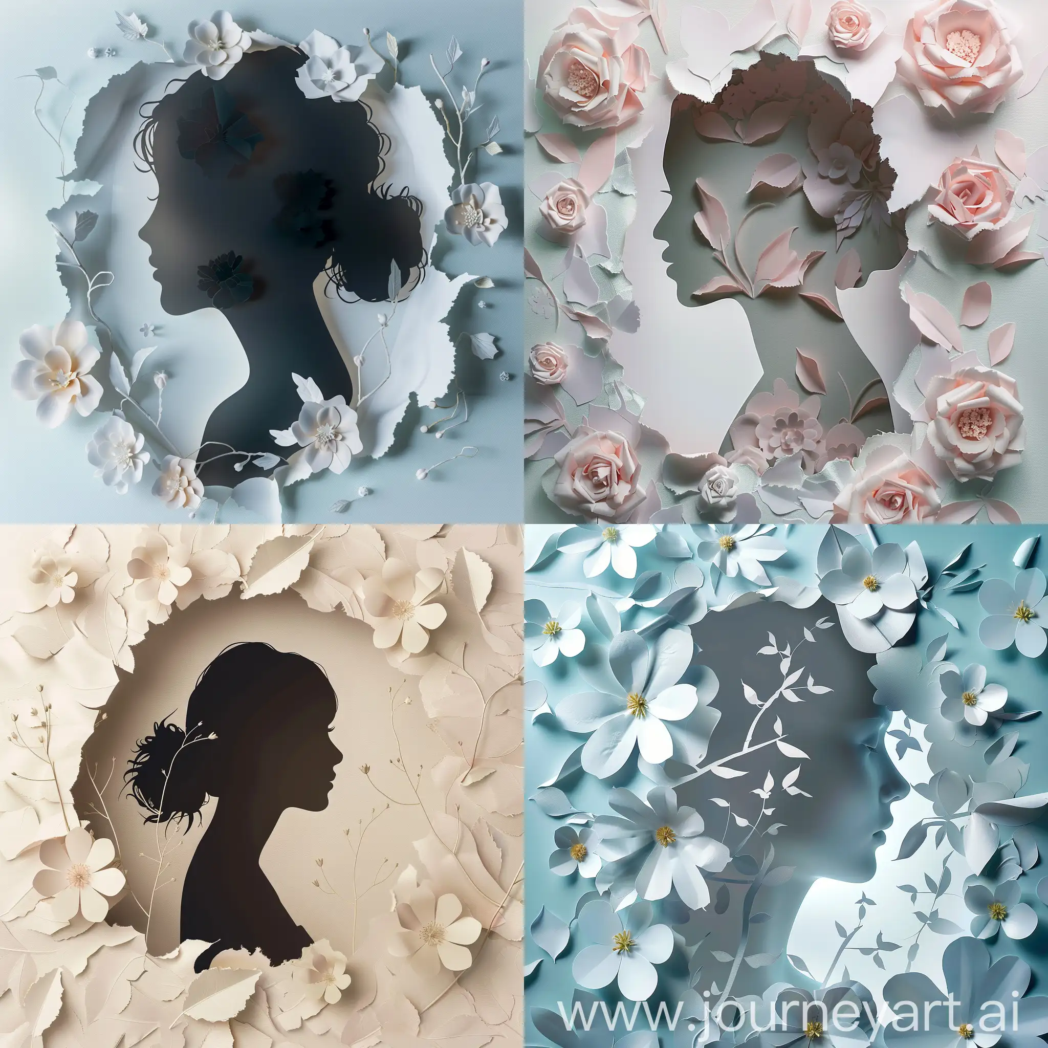 Ethereal-Female-Silhouette-Embraced-by-Floral-Paper-Art
