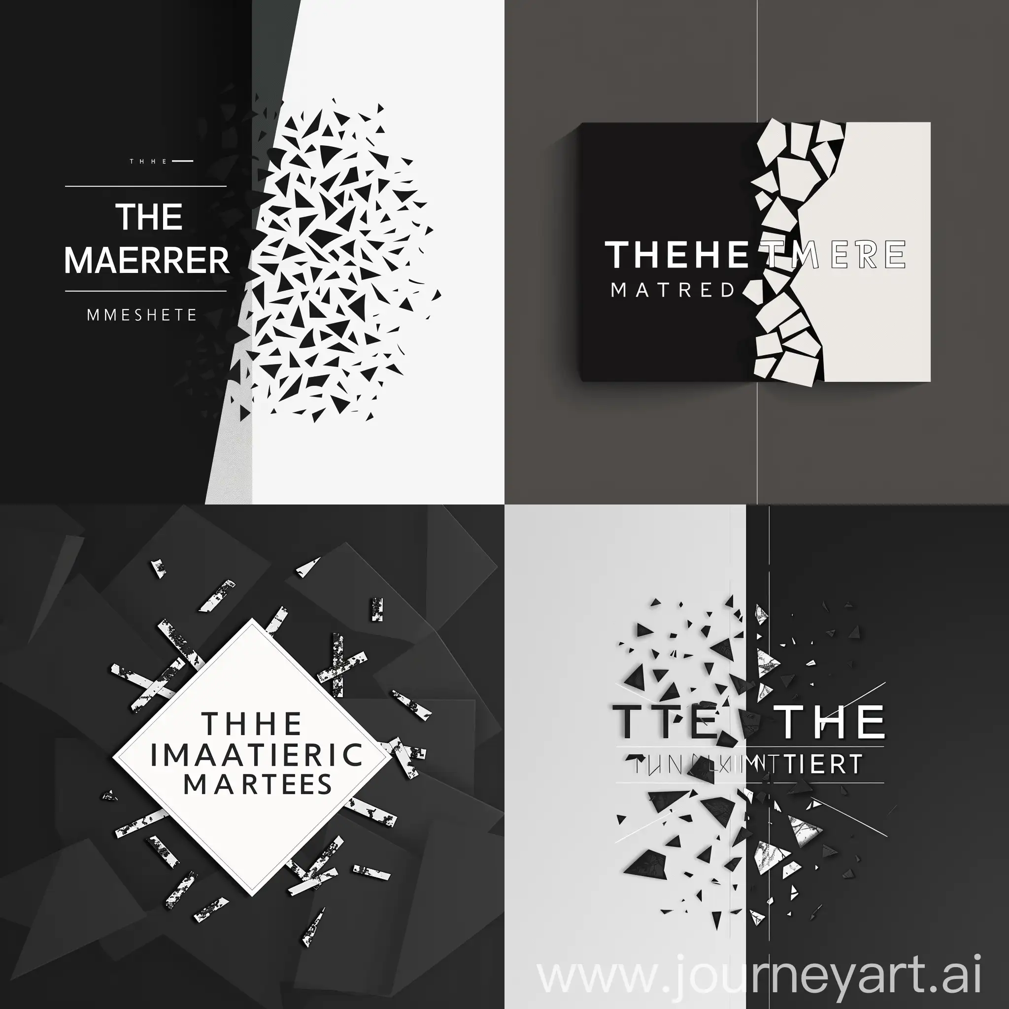 generate a logo on The truth matters, white and black color, background with pieces art, in english
